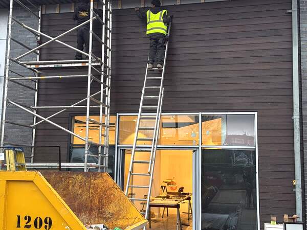 Cladding installation team