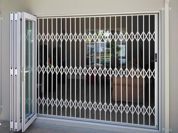 Patio door security grille