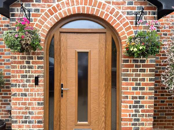 Oak farmhouse entrance door